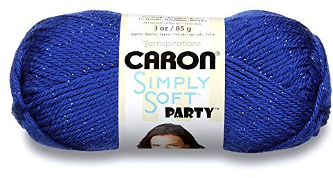 Caron Simply Soft Party Yarn, 3 oz, Medium Worsted 4 Gauge, - Royal - For Crochet, Knitting & Crafting