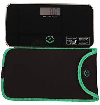 NEWLINE NY 700 Mini Travel Bathroom Scale with Sleeve, Cool Black
