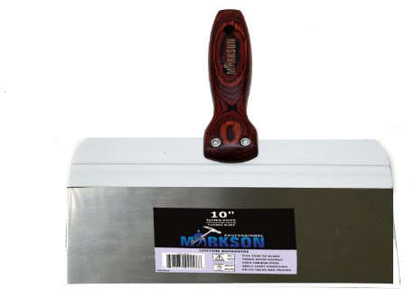 MARKSON Taping Knife 10, Scraper Tool with Pakka Wooden Handle, Straight Spackle Knife, Stainless Steel Blade Joint Knife