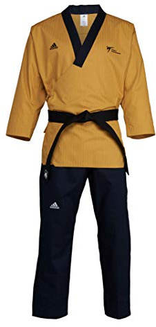 adidas Adi Poomsae Premium WTF Approved Taekwondo Uniform for Men and Women - 190 (5) Gold