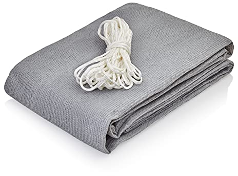 Lumaland Protection visuelle pour balcon 0,9 x 5 m, avec corde de fixation, 100 % Haute Densité Avec Stabilisateur pour protection UV, gris clair