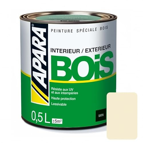 APARA Peinture Bois Satin 0.5 litre Blanc cassé (RAL 1015)