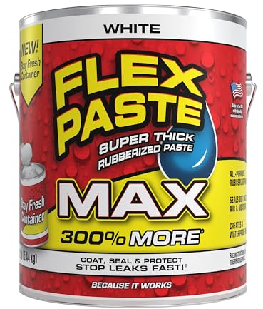 Flex Paste Rubberized Waterproof Sealant Paste, White, MAX, 1-Pack