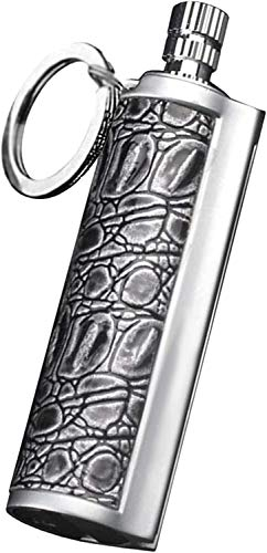 Fire Starter Lighter Waterproof Flint Match Metal Matchstick Permanent Keychain Outdoor Camping Match Lighter(Sold without Fluid) (Silver)