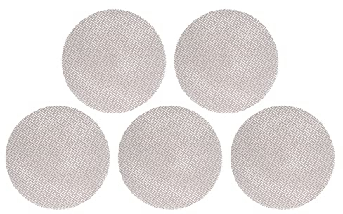 CHICIRIS Grill Mesh, Set aus 5 Runden Antihaft-Grillmatten, Wiederverwendbare Grillmatten für Den Außengrill, Leicht zu Reinigende Grillblätter für Elektrisches Gas-Holzkohlegrillen, 14,2(Braun)