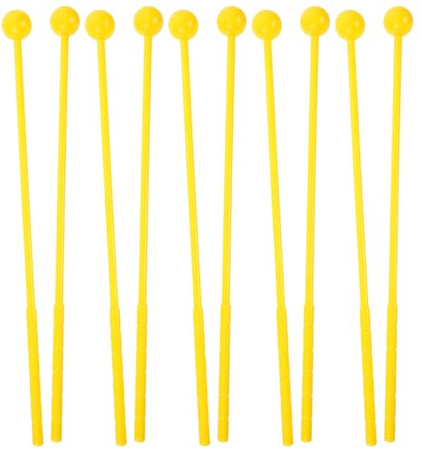 SUPVOX 10 Piezas Baquetas De Tambor Infantil, Palos De PláStico Para PercusióN, Accesorios Para Instrumentos De Percusión, Amarillo, Mango CóModo Y FáCil De Usar, Ideal Para EducacióN Mus
