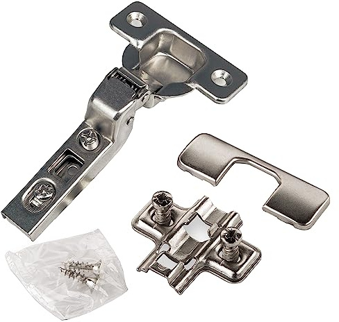 SOTECH Lot de 6 charnières à boîtier T45 110° butée intérieure avec montage rapide et amortisseur, y compris plaque cruciforme, vis et cache