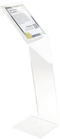 Danieli - Espositore a Leggio da Pavimento in Acrilico Trasparente con Base a L. Tasca Porta Comunicazioni o Porta Menu A4. Ideale come Espositore Porta Depliant per Ristoranti, Negozi.