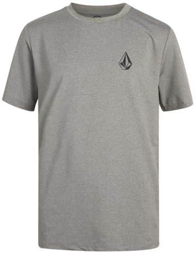 Volcom Rashguard-Shirts für Jungen, LSF 50+, schnelltrocknend, Sand- und Sonnenschutz, Badebekleidung für Kinder (Größe S-XL), Meliert, Grau, 8