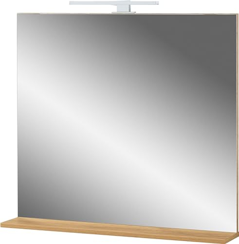 Germania Spiegel 6004-625 GW-MENEN, in Navarra-Eiche-Nb., mit LED-Beleuchtung, FSC-Zertifiziert, 76 x 75 x 15 cm (BxHxT)
