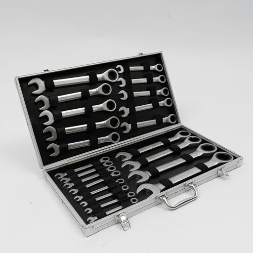 Akuoyiexemye 22 stycken spärrnyckel set 6–32 mm gaffelnyckel ringmun-nyckelset ringnyckel set för verkstad industri bil