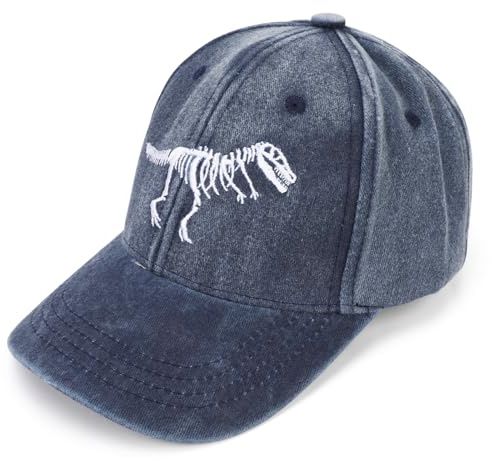 QKURT Boys Cotton Baseball Cap Summer Sports Cap Sun Protection Sun Hat Adjustable Snapback Trucker Hat for Outdoor Sports Beach for Kids Ages 3-8 Blue
