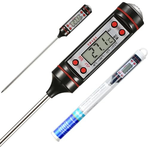 Digital kökstermometer – sond för kött, vin, grill – LCD snabb läsning – temperaturområde -50 °C till 300 °C – matlagning, bakning, stekning