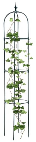 Traliccio a obelisco, obelisco per piante rampicanti in metallo, telaio di supporto per giardinaggio resistente, supporto per fiori in vaso, supporto per rose per interni, esterni, 59,45 x 10,63/113 x