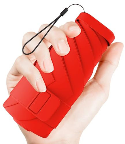 Mini Travel Folding Umbrella for Purse - UPF 50+ Sun & Rain UV Protection, Windproof Small Compact Lightweight Design Fits in Pocket or Bag, Portable Wallet Parasol for Commuter, Men Women Boys Girls