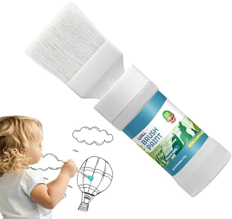 Fence Block Brush Set For Large Paint - Ideal As Fence Paint Brushes, Bottle & Brush For Easy Application - High Opacity Emulsion Scuffs, Scratches And Stains (White)