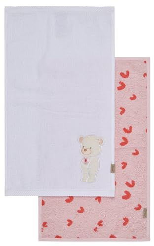 Sterntaler Kinderhandtuch Doppelpack Bär Betty, Baby- und Kinderhandtuch, saugfähige Baumwolle, schöne Webkanten, süße Applikationen, weich und pflegeleicht, 50×30×0,5 cm, rosa
