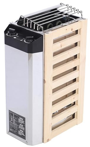 Calentador eléctrico de sauna de 3 kW con control interno, protección contra sobrecalentamiento de acero inoxidable para el hogar, hotel, spa y baño, salas de sauna