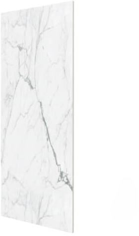 SOLO ECM Panel SPC Decorativo de Pared 4 mm, Revestimiento Interior Impermeable Imitación Mármol o Piedra Natural, Panel Ligero Fácil de Instalar y Limpiar para Baño (Blanco, 120 x 260 cm, Mármol)