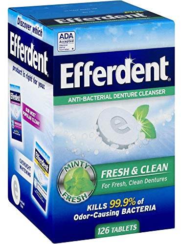 Efferdent Plus Mint Anti-Bacterial Denture Cleanser Tablets 126 ea