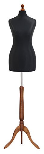 Female Tailors Dummy Black Size 20/22 Dressmakers Fashion Students Mannequin Display Bust With A Dark Wood Tripod Base