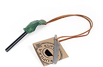 Kupilka Fire Steel 8 - ergonomischer Feuerstein mit Griff aus biologischem Material - recyclebar (grün)