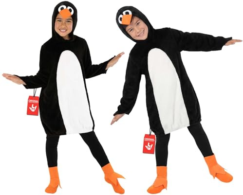 Fun Shack Deguisement Pingouin Enfant, Costume Pingouin Halloween | Combinaison Intégrale & Couvre-Chaussures, Plumage Noir et Blanc, Parfait pour Halloween, Idéal pour les Jeux de Rôle