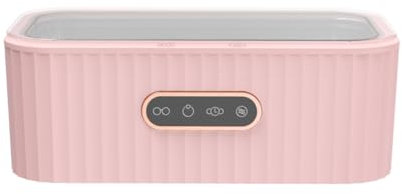 Surluoen 1 Pezzo Pulitore Ad Ultrasuoni Ad Alta Frequenza Portatile, Pulitore per Gioielli Rosa In ABS+Acciaio Inossidabile per Gioielli, Occhiali, Anelli, Diamanti, Monete, Orologi con Spina EU