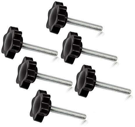 SPEEDWOX Lot de 6 vis de serrage M5 x 30 prune en forme de vis moletées avec filetage mâle