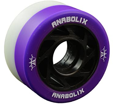 Anabolix Gentry Roller Skate Wheels - Narrow 38mm - Vanguard Urethane - Nylon Hub - 8-Pack (Sabres (96A/92A))