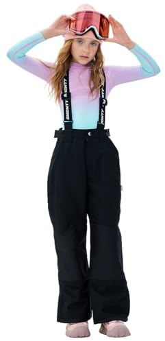 SMONTY Pantalon Ski Enfant fille Imperméable Chaud et Renforcé au Genou Convient pour Utilisation Station de Ski et Hiver