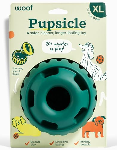 WOOF Pupsicle, XL 75 lbs and Up Long-Lasting Dog Toy to Keep Your Pup Distracted, Safe for Dogs, Easy to Clean, Fillable Dog Toys