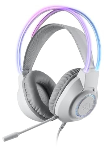 Redragon H231 Verkabelte Gaming Kopfhörer, Stereo Surround Sound, 40mm Treiber, Leder Schaumstoff Ohrpolster, Geräuschunterdrückung Mikrofon, Multi-Platforms funktioniert mit PC/PS4/5/NS/Xbox-one