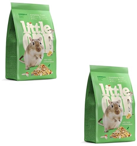 Little One Gerbils | Doppelpack | 2 x 400 g | Alleinfutter für Rennmäuse | Kann den vollen Bedarf an Eiweißstoffen, Fetten, Kohlenhydraten, Mineralstoffen und Vitaminen Decken