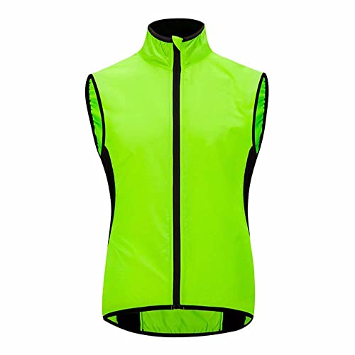 SMTSEC Fahrradweste Herren Damen Reflektierend Winddicht Windstopper Laufweste Wasserdicht Atmungsaktiv MTB Warnweste Fahrrad Ärmellose Weste Jacke Radweste Leicht Softshellweste Sportweste,Green-L