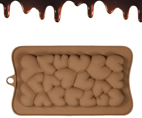 Tewzafiya Moldes de caramelo de chocolate, moldes de chocolate de silicona - Moldes de silicona para barras de proteína y energía | Moldes de silicona alimentaria para chocolates, moldes para