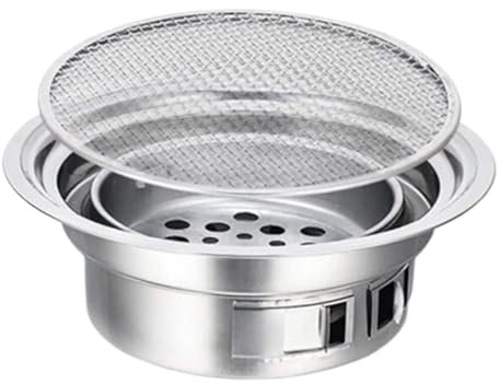 Camping Grill Träkol Utomhus Kolgrillar Rostfritt Stål Kolgrill Rund Bärbar Grill För Camping Campinggrill Picknickgrill(35cm)