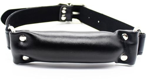 YUZHO BDSM Bondage Gag Mouth Oral Gag Leather Gag Restraints Puppy Game Adult Adjustable Leather Strap Mouth Gag SM Game Erotic Sex ToysSM for Couples and Lovers