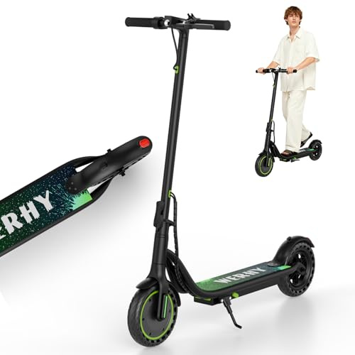 Electric Scooter with 8.5/10 Solid Tire, 350W/500W Powerful Motor & 19/22 MPH Top Speed, 16/25 Miles Long Range, Folding E Scooter with Dual Braking for Teens and Adults