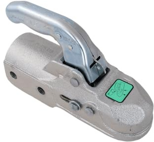 AL-KO Enganche de Bola AK7 para Remolque 750 kg, Cabezal de Enganche para Barra de Tiro Cuadrada 60 mm, Carga Vertical 75 kg, Acoplamiento galvanizado para Remolque Ligero