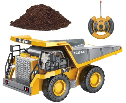 Générique Camion Télécommandé - Excavatrice Électrique avec Lumières et Sons | Tombereau Télécommandé avec Châssis Métallique et Batterie Rechargeable,pour de 4 a 12 Ans Cadeaux de Noel et