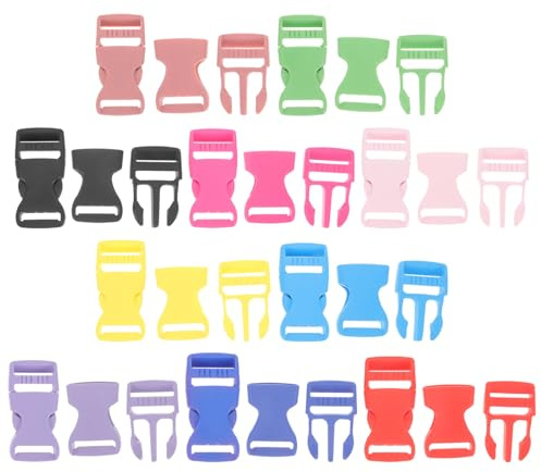 Gatuida Boucles de Paquet à Dos en Plastique 2,5 Cm Multifonction, Lot de 10 Paires Couleur Mixte, Boucles de Ceinture Résistantes à L'usure pour Paquet, Bagages et Couleur Aléatoire