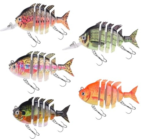 Fiskedrag Crankbait, 5 stycken 8 cm konstgjort bete wobbler gädda, 15 g, verklighetstroget fiskedrag för söt- och saltvatten, fiskepresenter för män