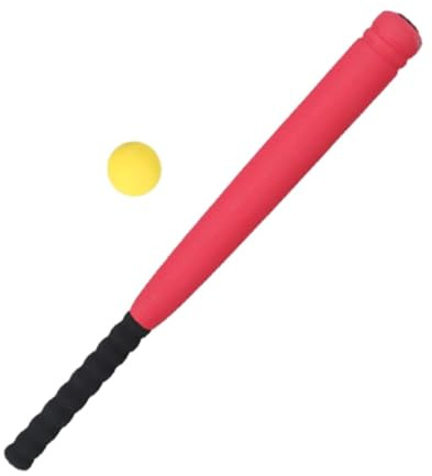 wisoolkic Juego de béisbol divertido con bate y pelota para practicar deportes, ideal para padres y niños. Juegos en equipo para interiores y exteriores. Actividades divertidas , Rojo , 54 centímetros