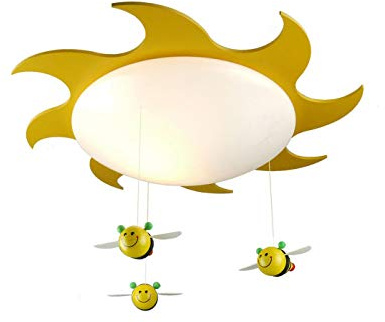 Niermann Standby 631 Deckenleuchte Sum Sum, 56 x 56 x 8 cm, 1x E27 max. 15 Watt. Nur Enegiesparlampen verwenden, Gelb, Weiß