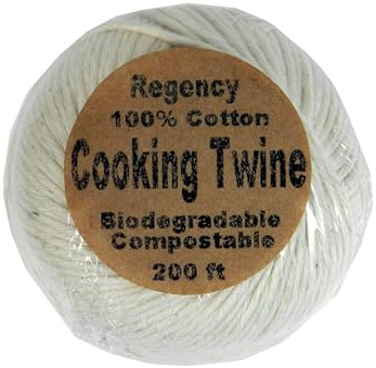 Regency Wraps Butchers Cooking Twine Ball, Made of Heavy-Weight Natural Cotton for Turkey Trussing and Meat Prep for Roasting, 200 ft Ball