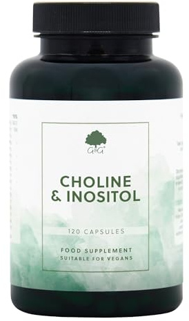 Choline & Inositol Capsules - 120 Vegan Capsules - Non-GMO, Made in the UK - G&G Vitamins