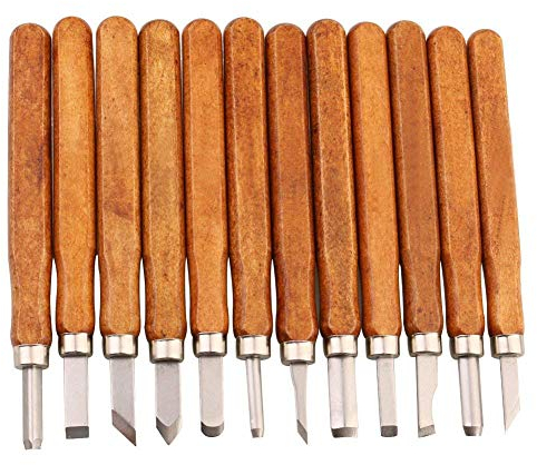 MAIKEHIGH scalpello set, scalpelli Craft, Coltello da intaglio a mano per manico Scultura intaglio cera, 12 Pieces