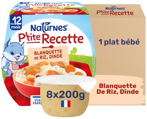 NaturNes - P’tite Recette Blanquette de Riz Dinde 12 Mois 2 x 200g