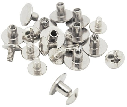 Baoblaze 10 Pcs Silber Buchschrauben aus aus Rundnieten nieten Ziernieten DIY, Buch und Album